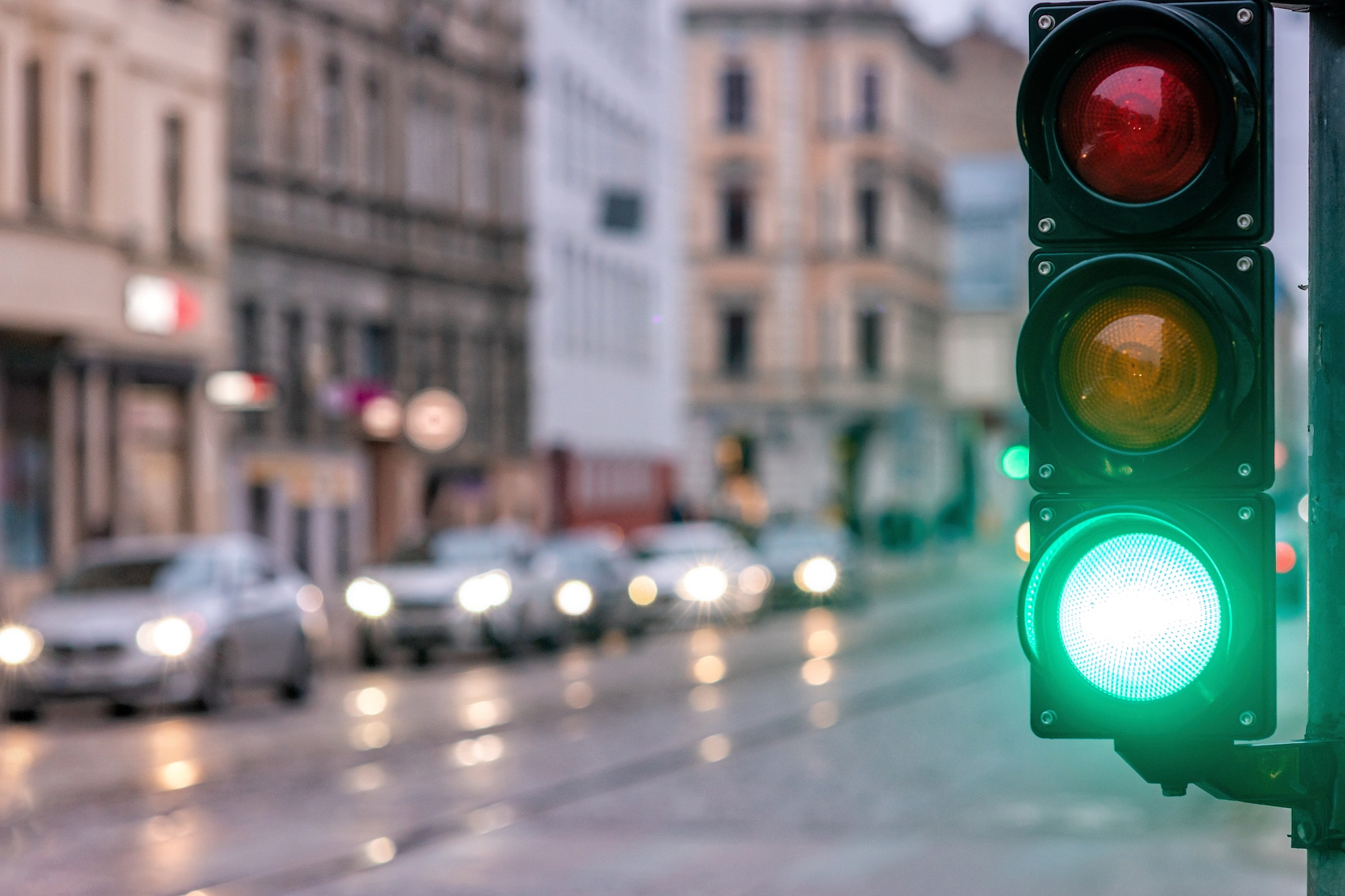 Feu vert en ville