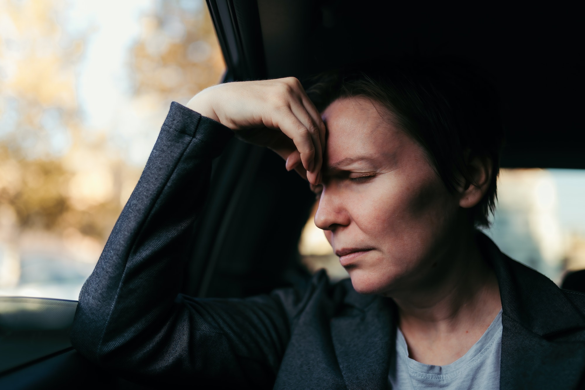 Femme souffrant le mal des transports