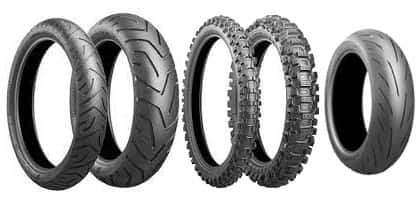 Diferentes pneus moto Bridgestone